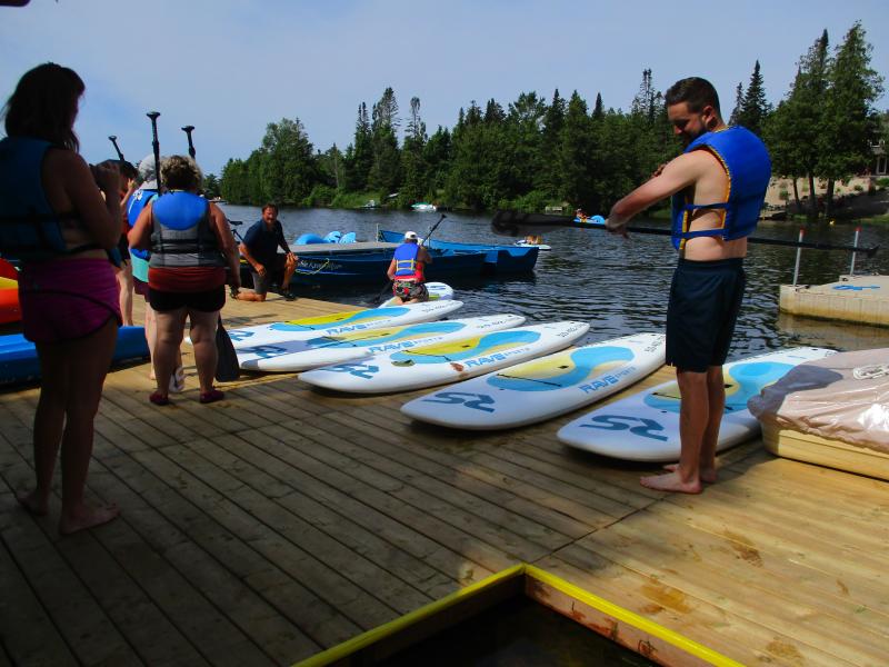 Stand Up Paddle Boarders getting ready to set in on the Sauble River