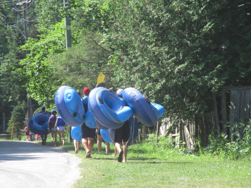 Trekking to go Lazy River Tubing on the Sauble River